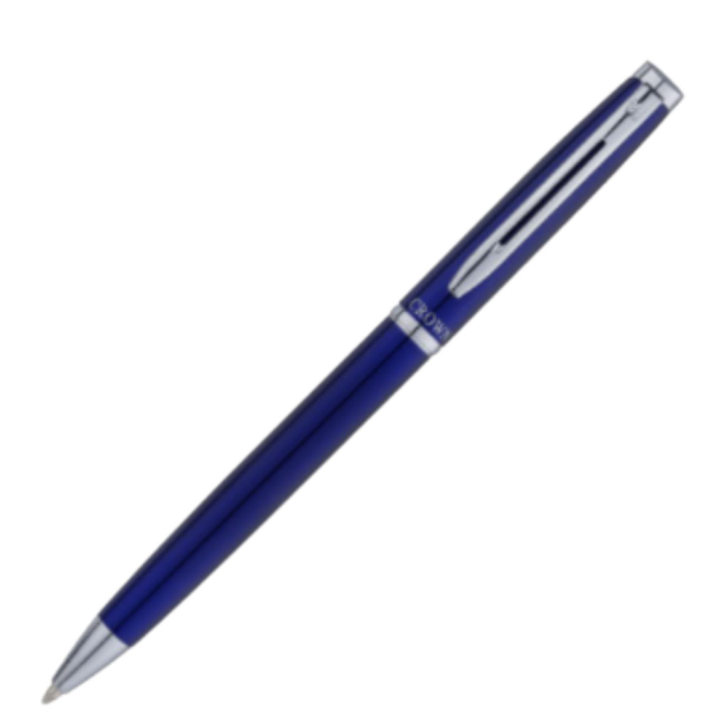 Caneta Esferográfica |Libra Chrome| Carga Azul com Corpo de Metal na cor Azul | Caneta Crown