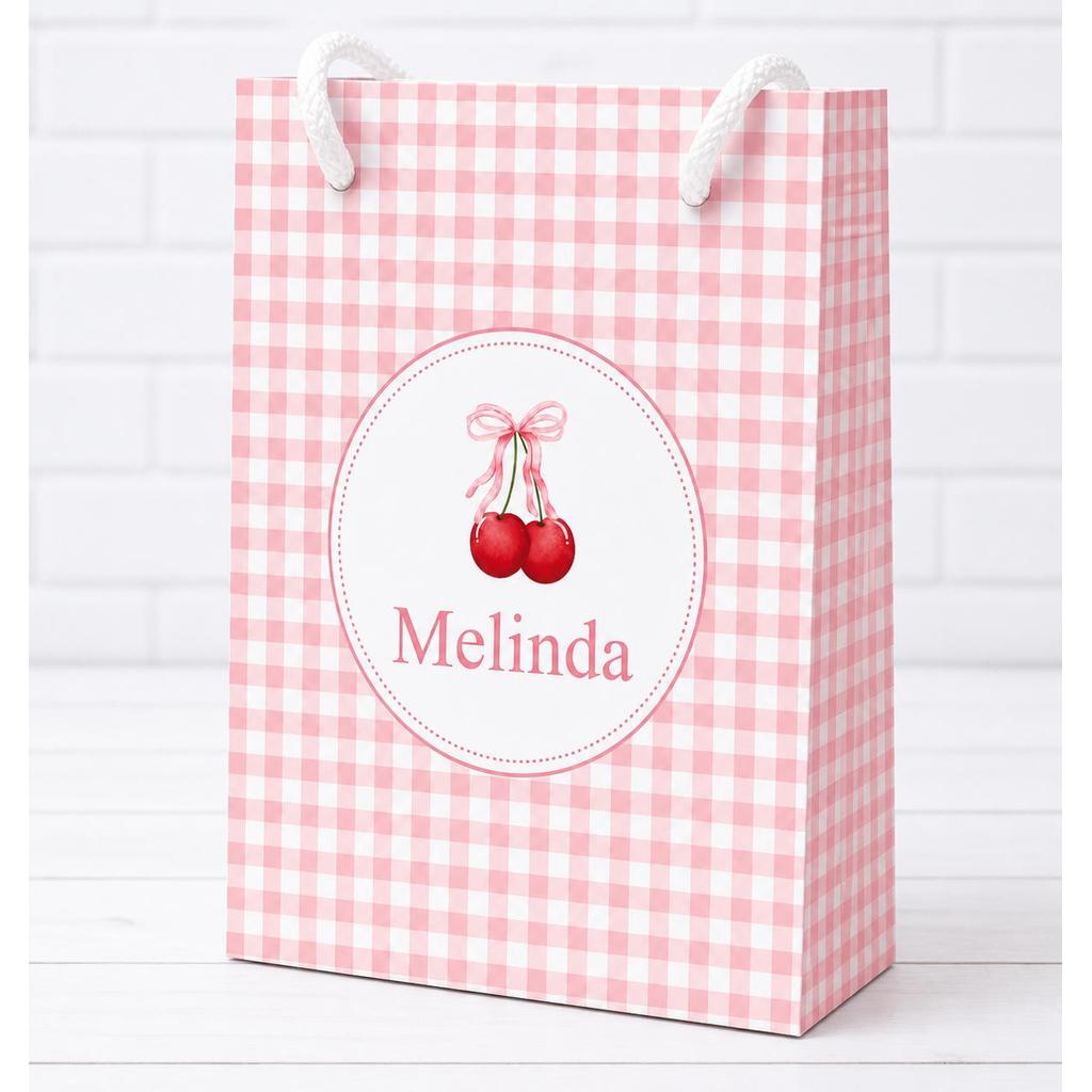 Sacolinha Personalizados Cereja Cerejinha Rosa (PEGUE E MONTE) / Lembrancinha Mimos Festa Aniversário Infantil