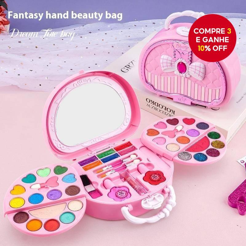 Novo Conjunto de Maquiagem de Princesa, Estojo de Maquiagem de Brincar com Bolsa, Presente de Aniversário