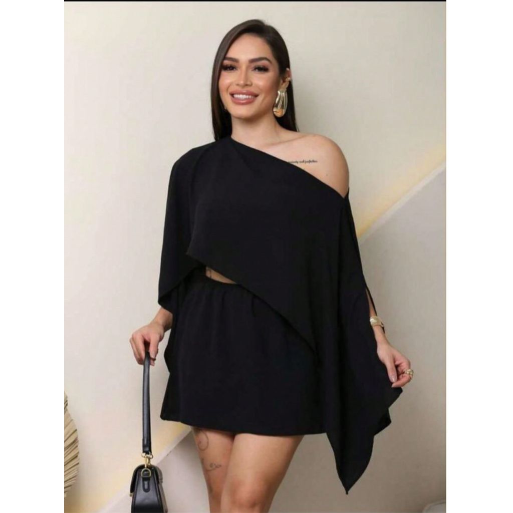 ✨ Conjunto Feminino com Capa Fluida – Elegância, Movimento e Sofisticação em um Look Único ✨