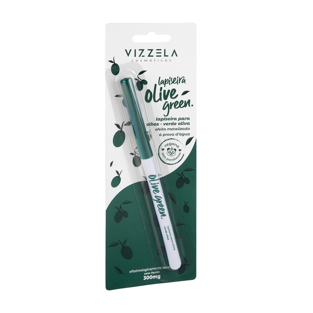 Lapiseira Olhos Olive Green Verde Oliva Efeito Metalizado Original Vegano Vizzela