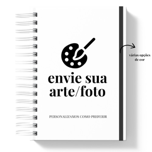 Agenda Personalizada 2026 - 1 dia por página - 16x22cm com elástico - Capa com nome, logo, foto