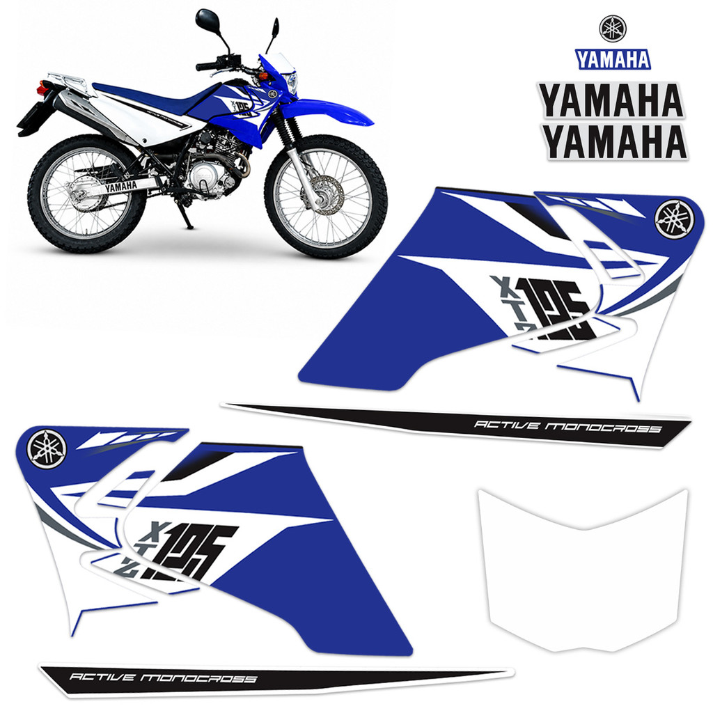 Kit Adesivos Para Yamaha Xtz 125 2015 Moto Azul Laterais
