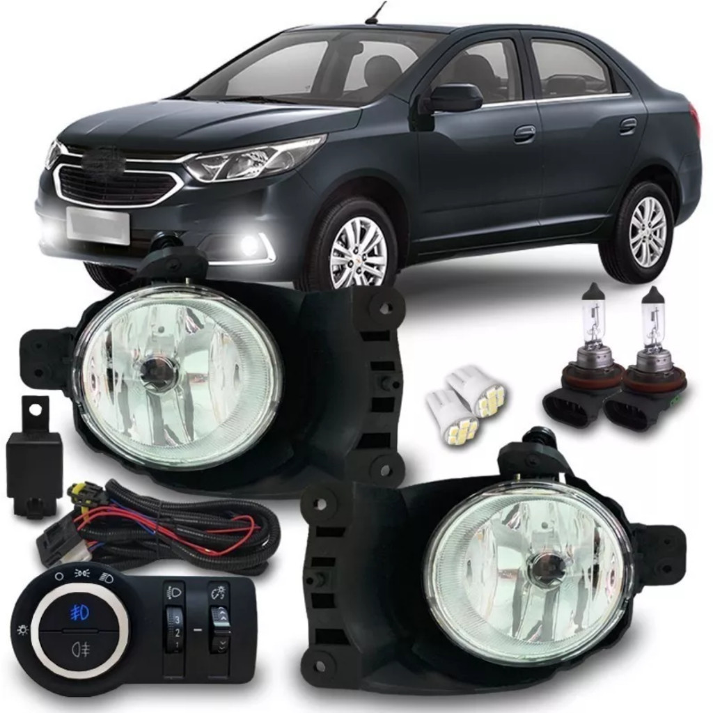 Kit Farol Milha Novo Cobalt Lt 2018 2017 Botão Bi Partido