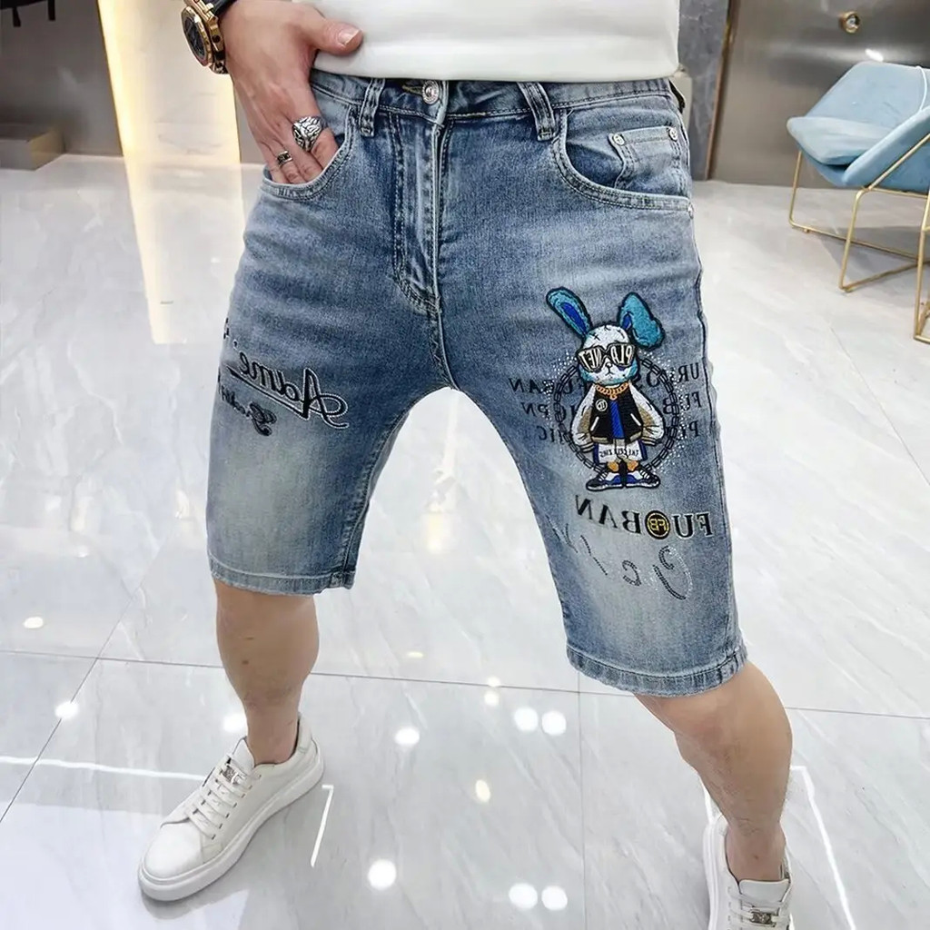 Moda verão venda quente masculina na moda solta fina Casual All-match em linha reta magro ajuste calças masculinas de ci