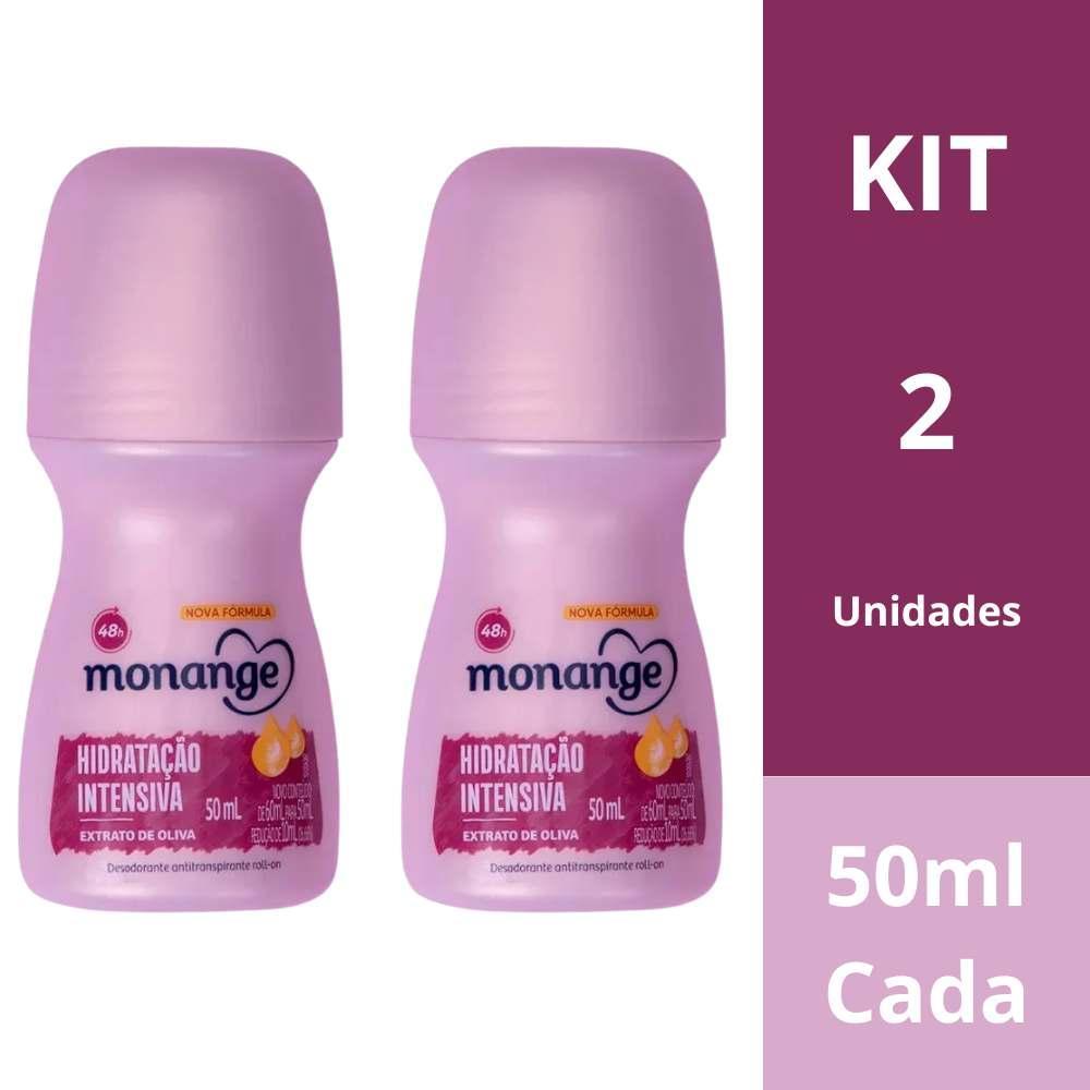 Kit 2 Desodorante Monange Roll On Hidratação 50ml