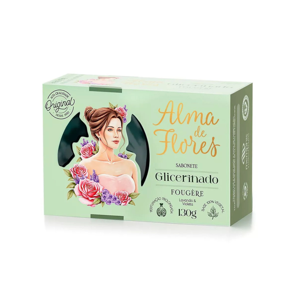 Kit 12 Sabonete Glicerinado Fougère Alma de Flores 130g