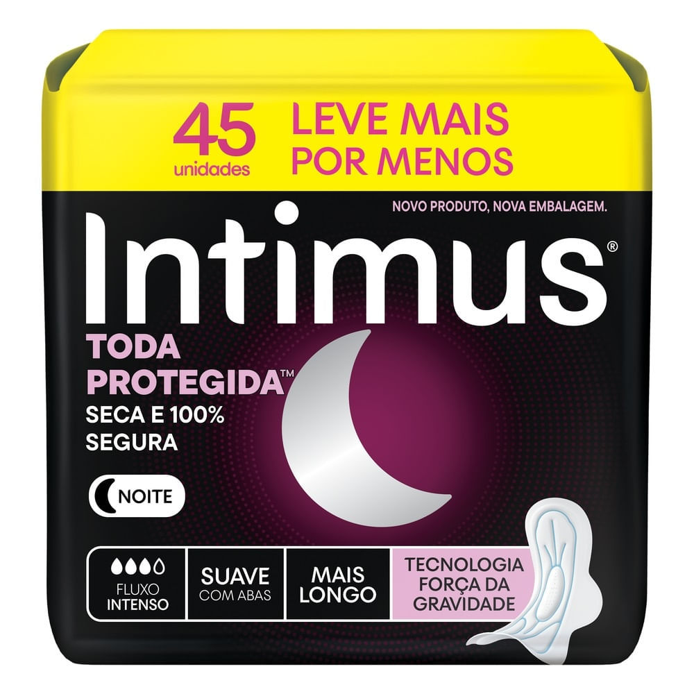 Absorvente Toda Protegida Noturno Suave com Abas Intimus 45 Unidades