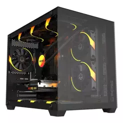 Gabinete Gamer com Vidro Aquário Preto Pcyes Forcefield V2 Black Vulcan - Gffv2bv