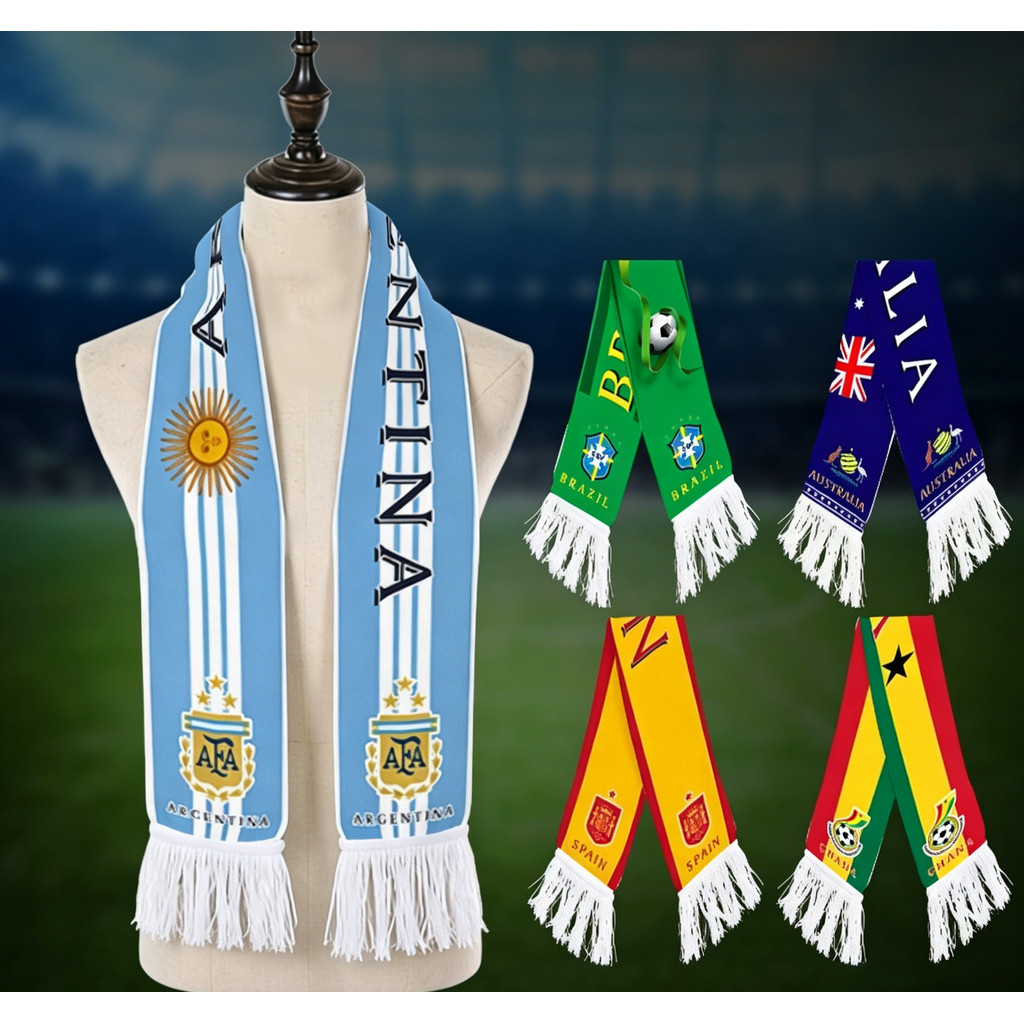 cachecol Futebol Copa Do Mundo Brasil 140x15cm Lenços Da Seleção Nacional  FIFA Argentina/Espanha/Austrália