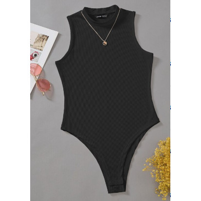 Lovito Body Feminino Gola Halter Sem Mangas Liso Básico BSNS31EX011