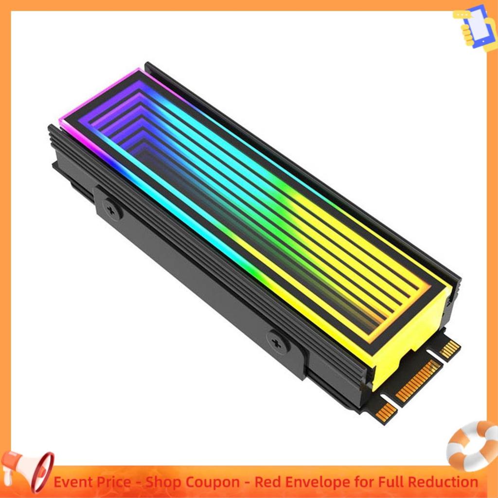 Xenia002280 SSD M2 Radiador PC RGB M . 2 Nvme Cooler Dissipador De Calor Efeito Abismo Infinito Preto