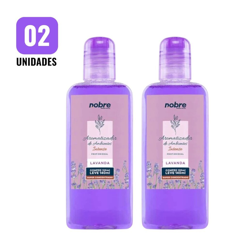 Imagem Kit 2 Aromatizante de Ambiente Lavanda 140ml Nobre Spray Perfume Relaxante Duradouro