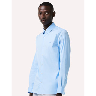 Camisa Lacoste Masculina Slim Fit Popeline Stretch Mono Azul Claro em Oferta na Shopee