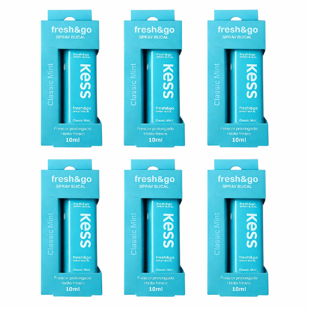 6UN Spray Bucal Kess Fresh&Go Classic Mint