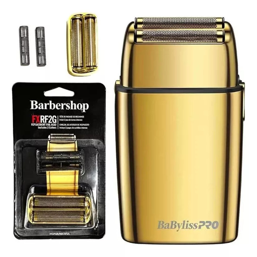LÂMINA E TELA DE REPOSIÇÃO PARA MÁQUINA BABYLISS PRO FOIL FX02 TELA PARA SHAVER BABYLISS DOURADA