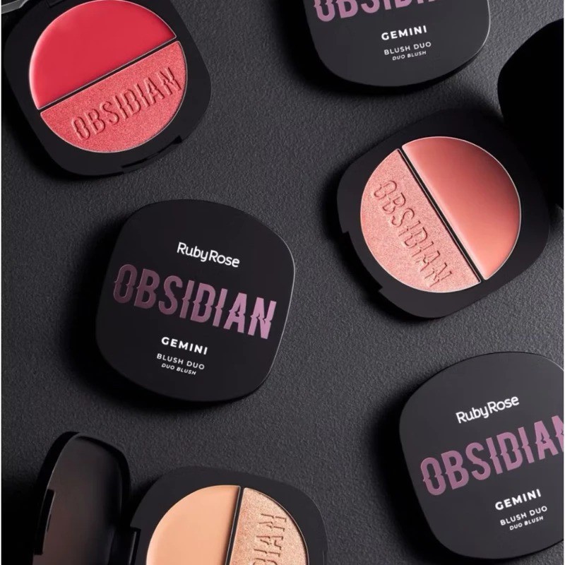 Blush Duo Ruby Rose Obsidian Compacto e Cremoso com Alta Fixação