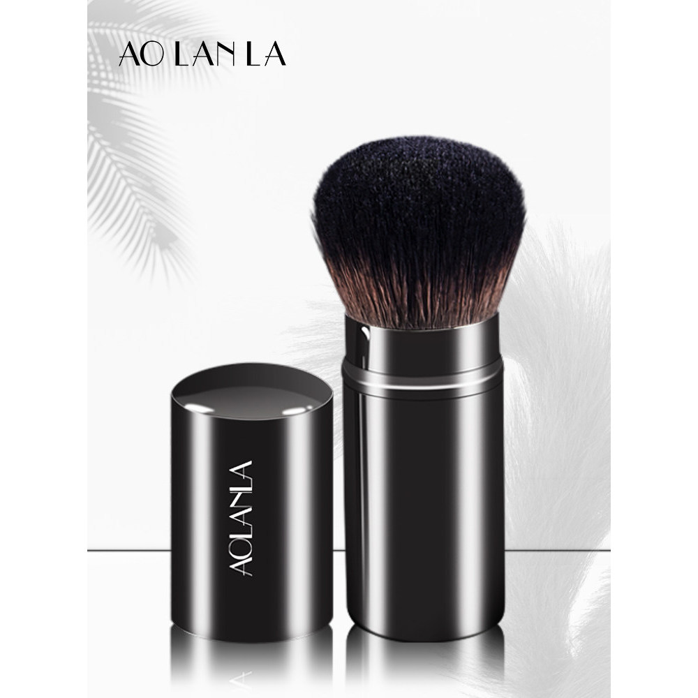 AOLANLA portátil retrátil pincel de pó solto um pacote Oversized fofo pincel de maquiagem macio reparação de cabelo fixa