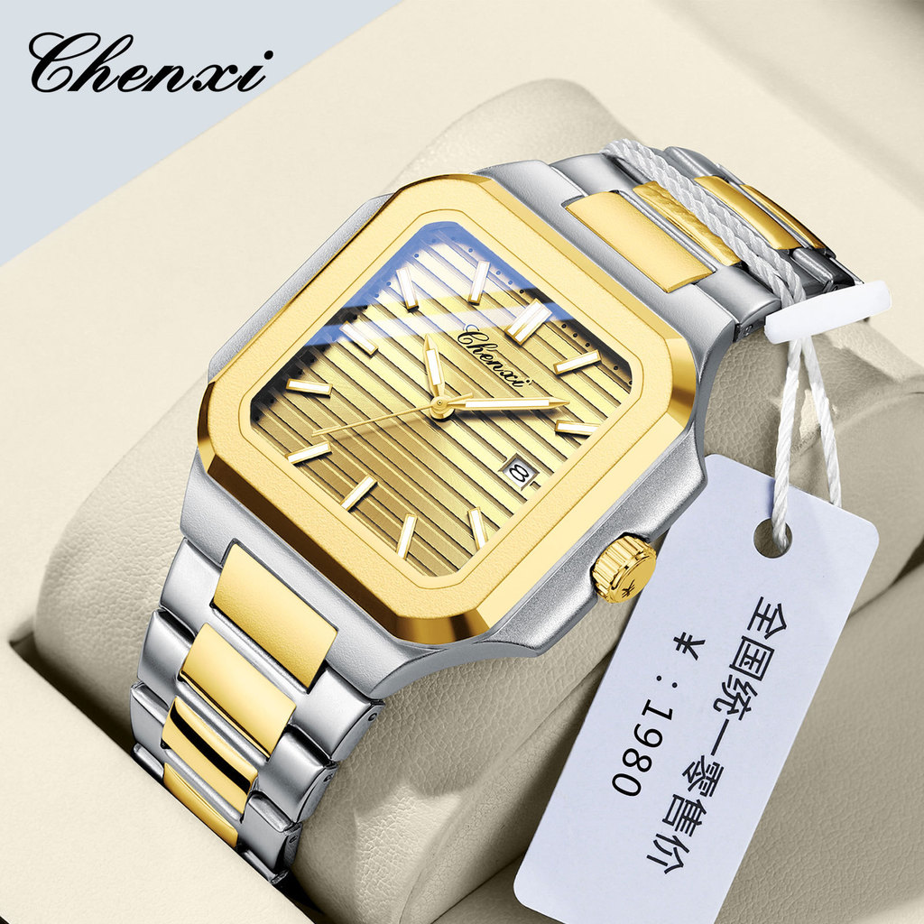 Chenxi relógio masculino relógio de quartzo feminino à prova dwaterproof água moda casal relógio de pulso relógio de neg