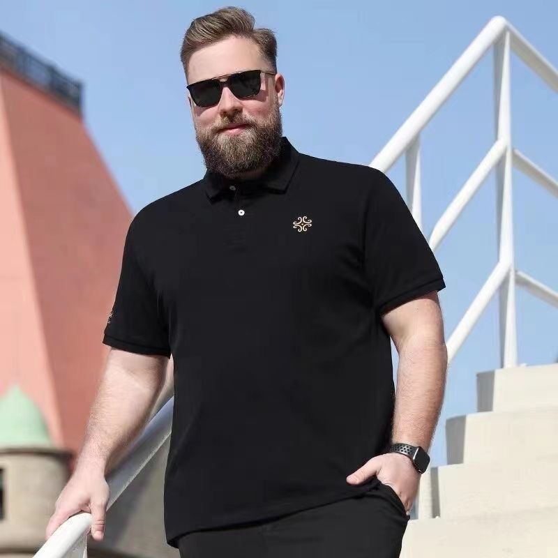 Street Wear roupas masculinas mais gordura plus Size cara gordo camiseta de manga curta cara gordo cor sólida solta All-