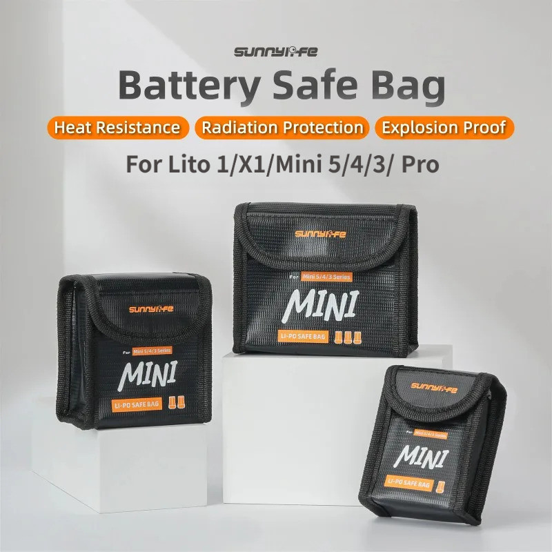 Bolsa de Segurança para Bateria de Voo para DJI Mini 5 Pro/Mini 4 3 Pro/Mini 3, Estojo Protetor à Prova de Fogo, Bolsa à