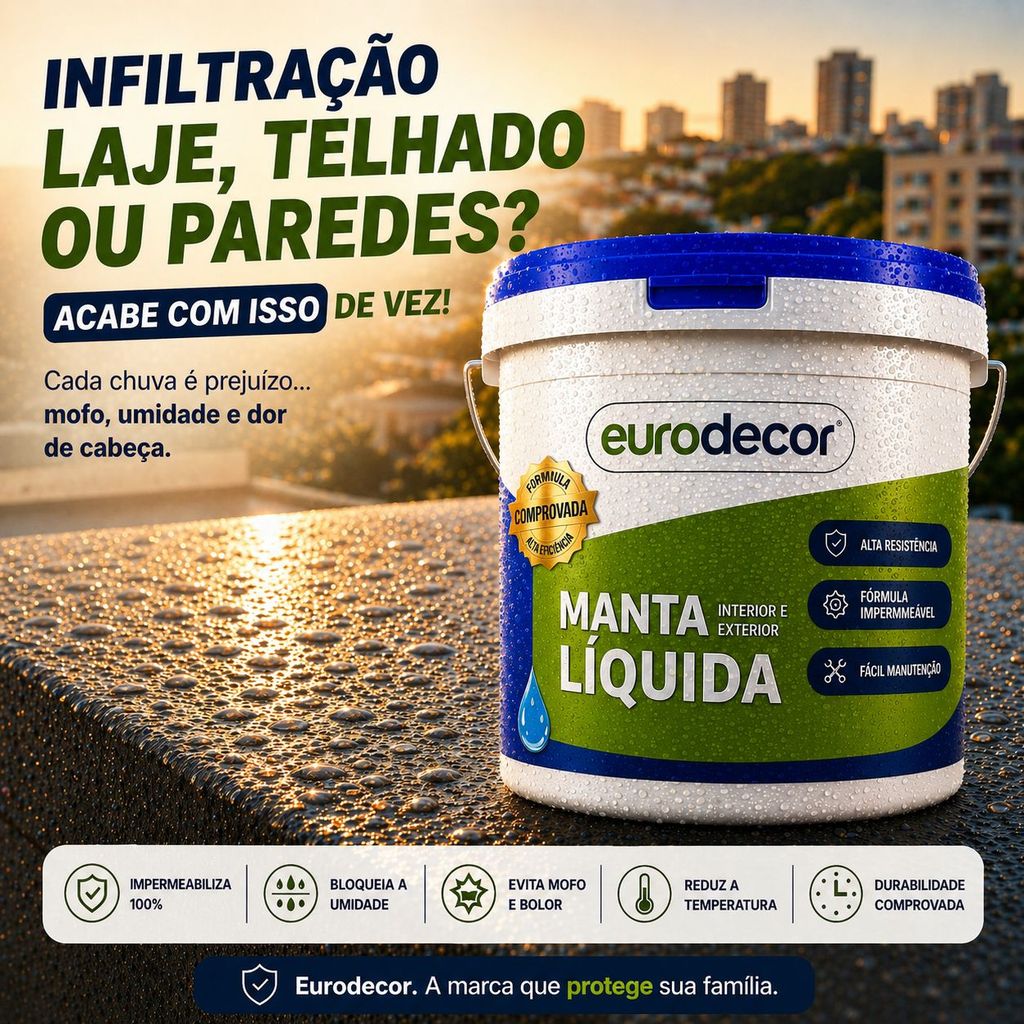 Manta Líquida 10kg Ou 3,6kg Flexível Emborrachada Impermeabilizante