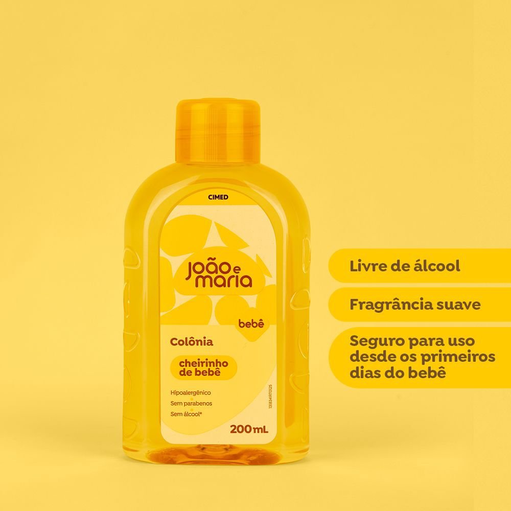 Colônia Infantil João e Maria Cheirinho de Bebê Cimed 0-3 meses 200ml