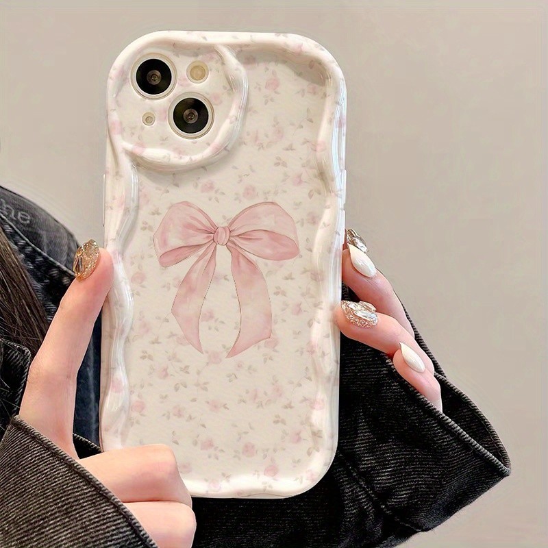 Doce Rosa Bowknot Flor Caso Para Samsung A56 A55 A37 A36 A27 A26 A16 S24 S25 FE S22 S23 S26 Ultra Plus Capa