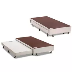 Cama Box Base c/Auxiliar Solteiro Revolution Courano White (88x188) - Ortobom