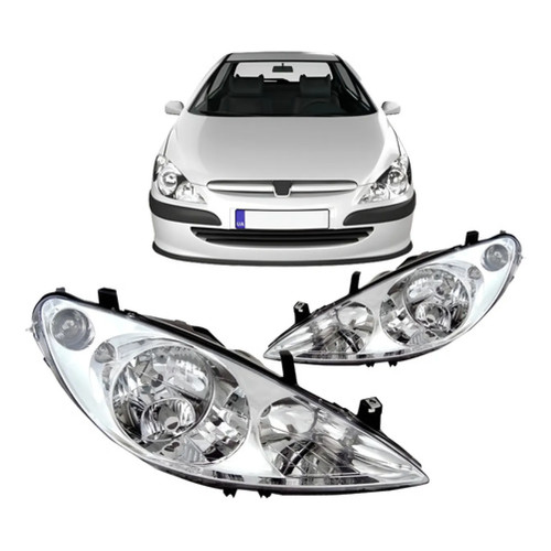 Farol Peugeot 307 2003 2004 2005 2006 Cromado