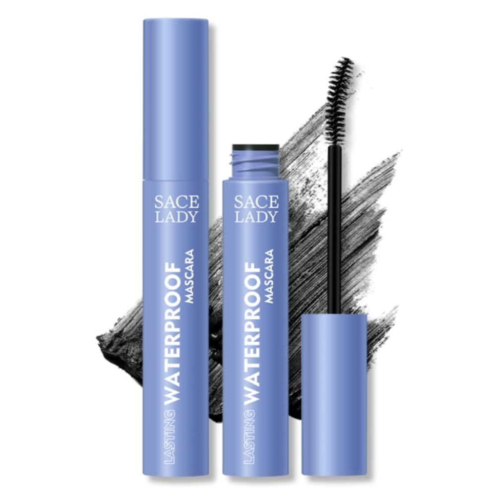 Máscara de Cílios Preta SACE LADY, Máscara de Cílios à Prova d'Água, Efeito Curvador, Longa Duração, Natural, À Prova de