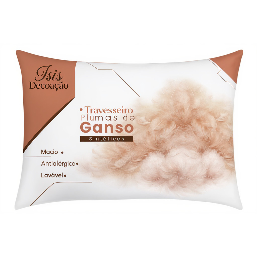Kits Travesseiros Penas e Plumas De Ganso 70x50 Antialérgico Antiácaro Preço Baixo Isis Decoração