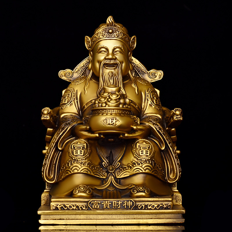 Ornamentos de Deus da Riqueza Cobre Puro Cornucópia Deus da Riqueza Estátua de Bronze Fornecimento Doméstico Estátua de