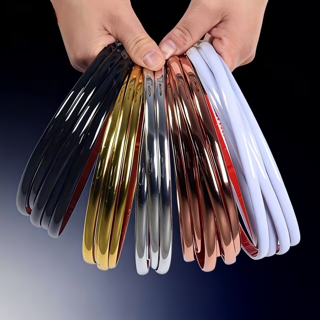 Fita metálica decorativa de PVC de alta qualidade 6mm/12mm/15mm/27mm Várias cores 5 metros