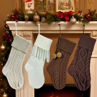 2025 meias de natal de malha meias de natal decorações de natal meias de natal sacos de presente de doces decorações de 
