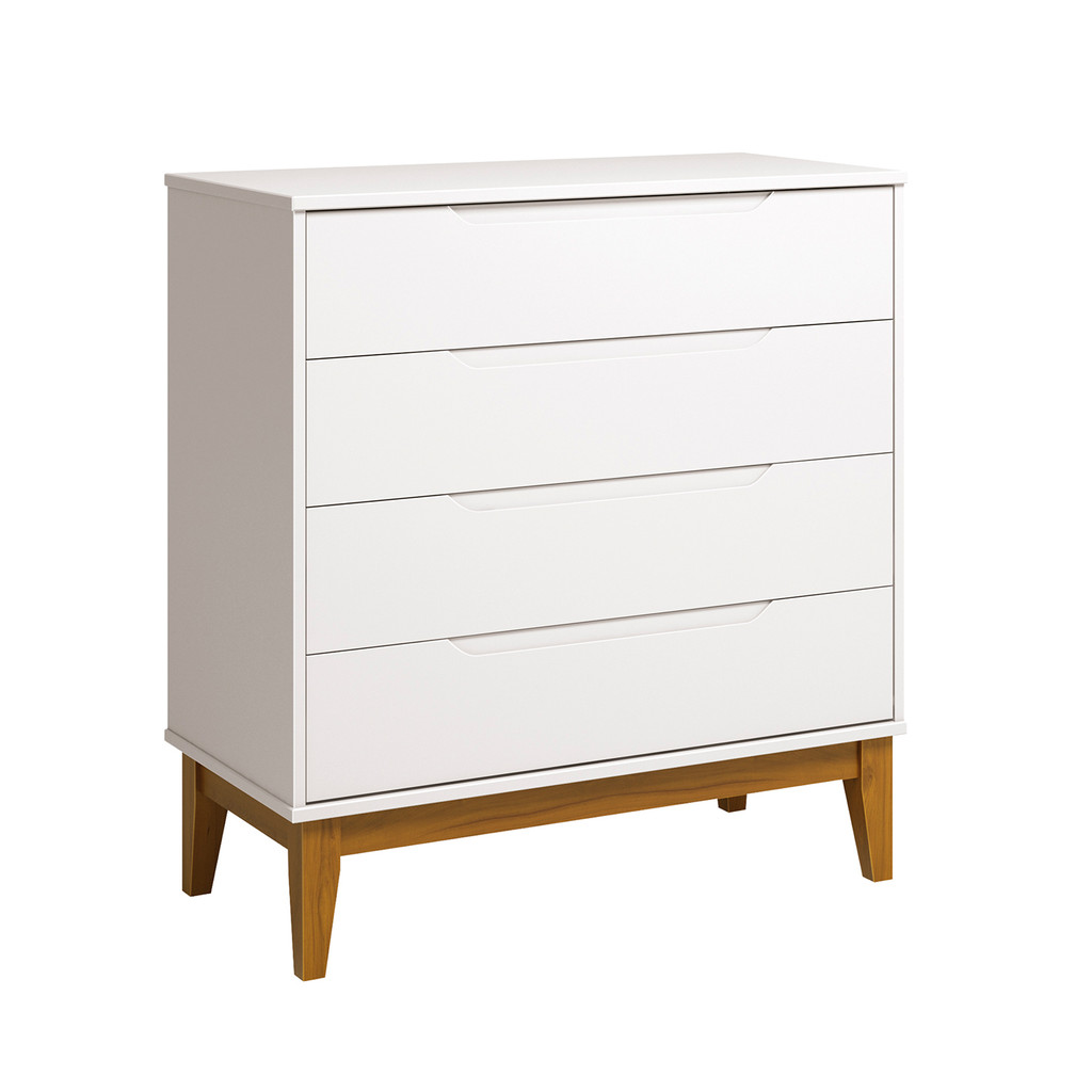 Comoda Gaveteira Elfe Classic 4 Gavetas Branco Fosco - MoveisAqui
