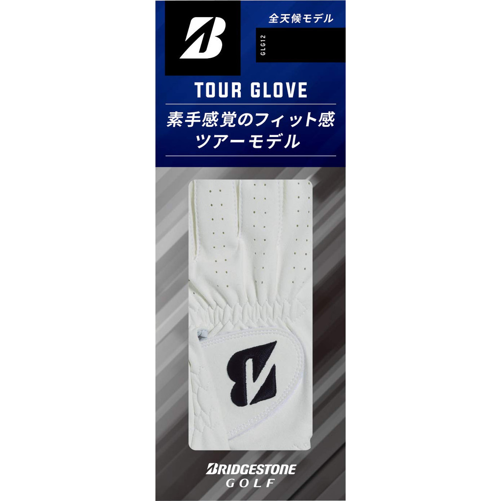 BRIDGESTONE Luva de Golfe TOUR GLOVE GLG12 Short Spec Masculina Branca 25cm