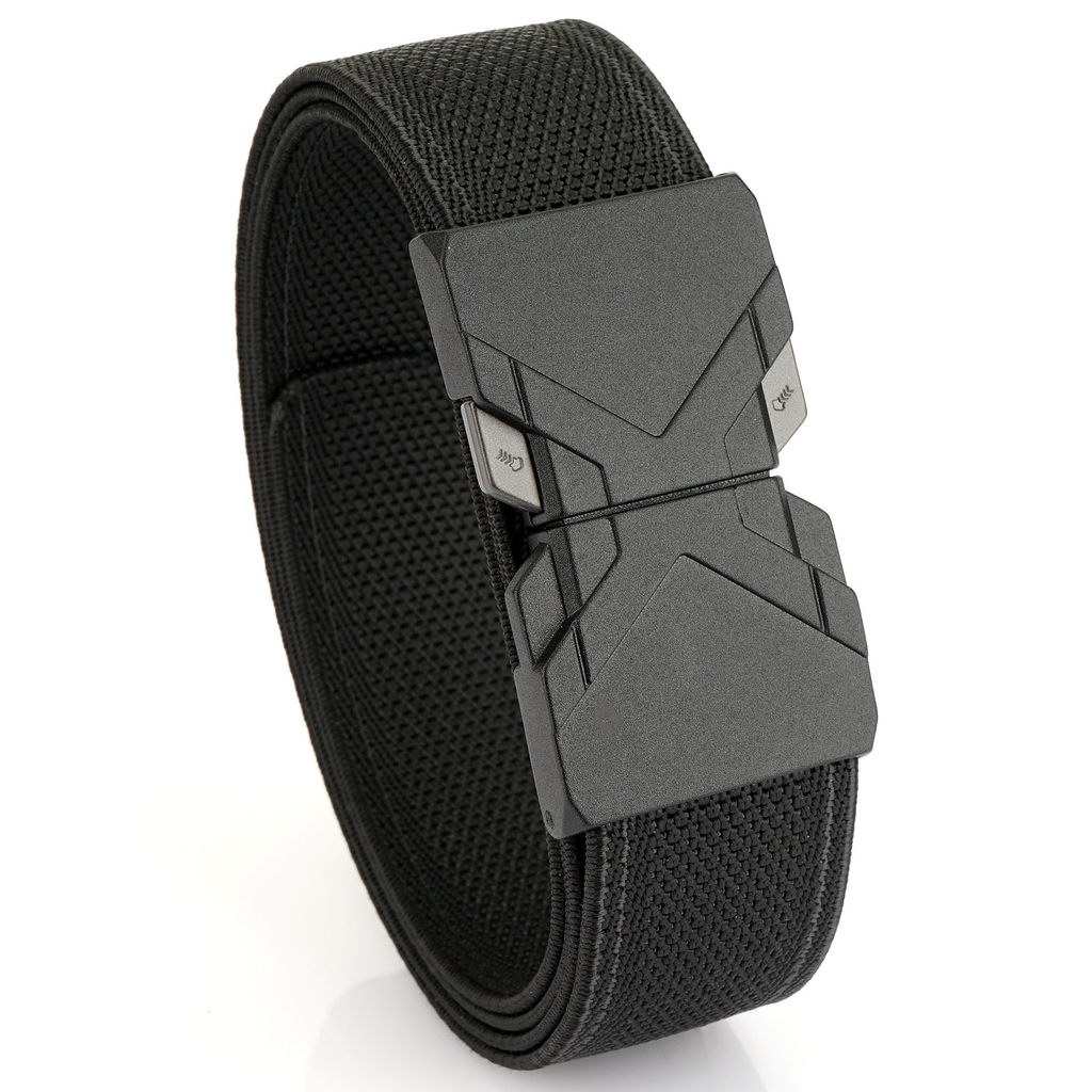 Lazer ao ar livre esportes tático cinto de lona de náilon masculino elástico de secagem rápida fivela automática O