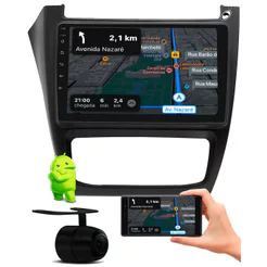 Multimídia Android 9" Fox Spacefox Crossfox 2014 a 2020 Android Auto CarPlay + Câmera Ré - Preto