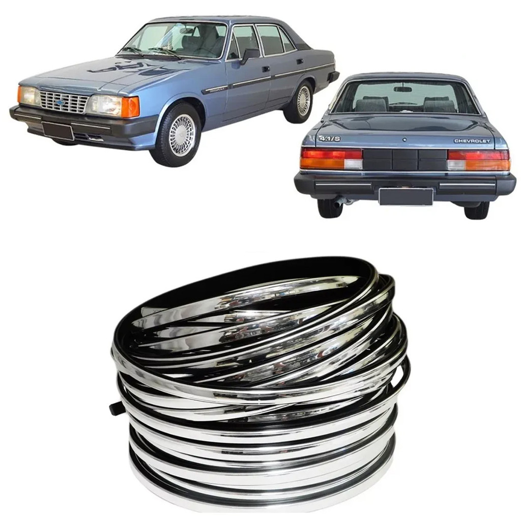 Friso Parabrisa + Vigia Opala 2/4 Portas 68 a 92 Caravan 75 a 92 7,60m Silvatrim Prata