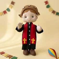 Boneco em Feltro - Padre - 40cm - 1 unidade - Rizzo
