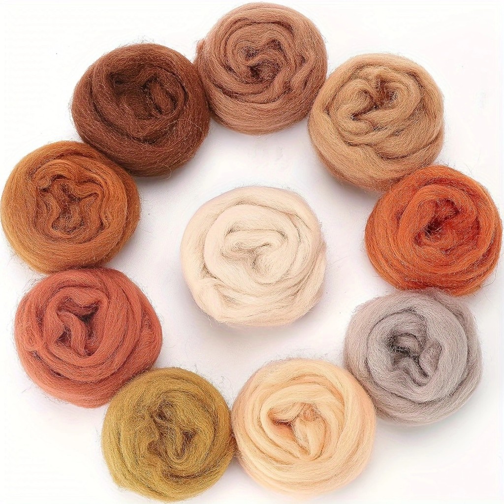 Natureza Fibra Fio De Lã Roving Agulha Felting Mão Girando Para Suprimentos DIY Artesanato Materiais , 0.35 Onças/Pacote