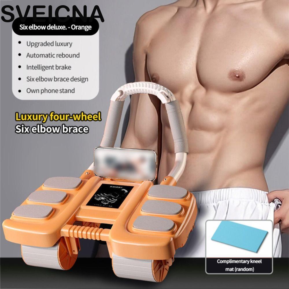 Rolo De Treino Abdominal SVEICNA , Exercício De Quatro Rodas Com Suporte Para Cotovelo 6/8 | Rebote Automático