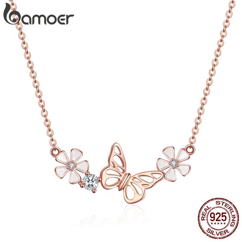 Bamoer Colar Feminino Com Pingente Prata Esterlina 925 BSN053