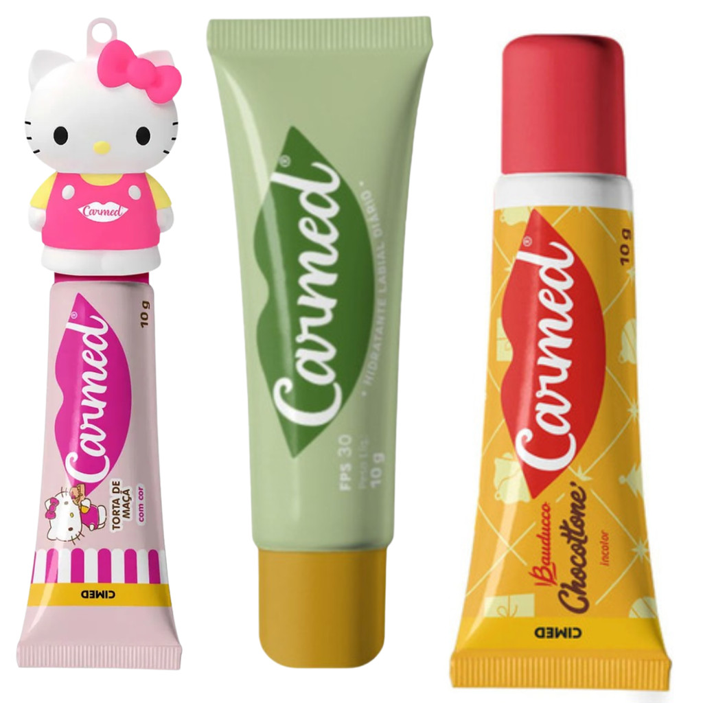 Kit Carmed Agua De Coco Hello Kitty Chocotone Lançamentos