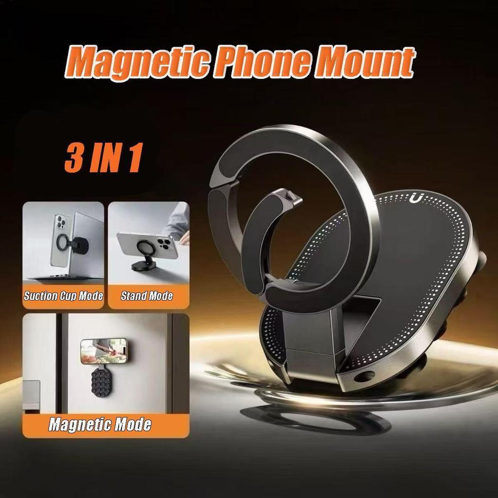 Suporte Para Telefone Com Ventosa Magnética 3 Em 1 360 ° Magnético Giratório Carro cupionbr