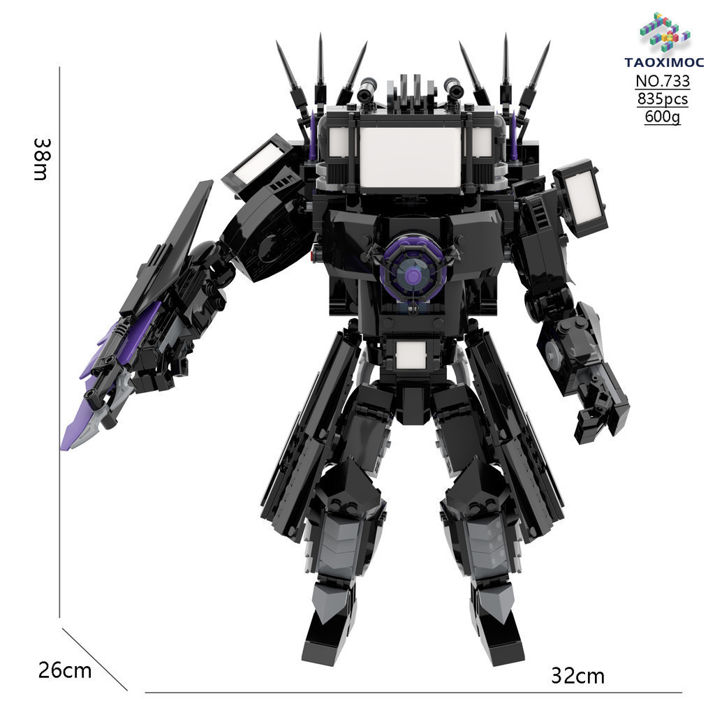 Versão Gigante 835pcs Lego Skibidi Toilet Titan Tvman 4.0 TV man Titã