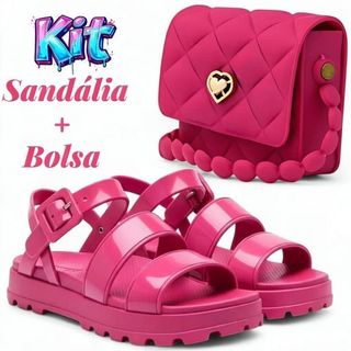 "Conjunto Incrível: Sandália e Bolsa por R$34,90! ❤️"