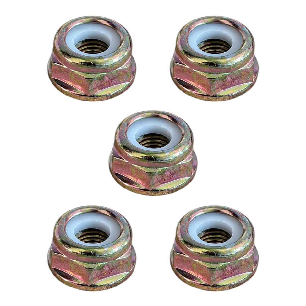 5 Porcas M10 Roçadeira 26cc 43cc 52cc 75cc - Toyama Branco Vulcan Garthen Terra