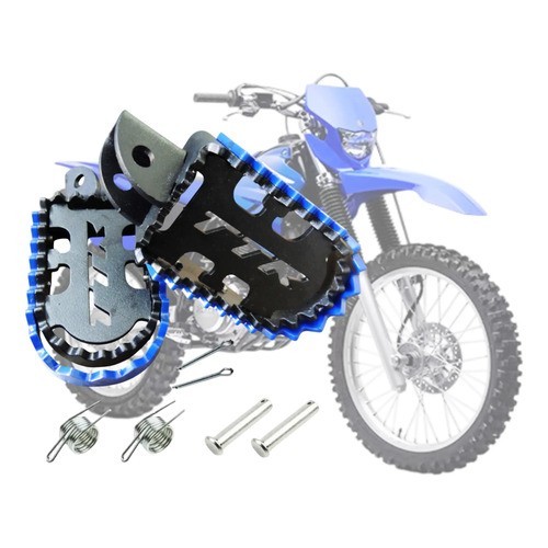Pedaleira Pedal De Aço Yamaha Ttr230 Lift Mola Pino Larga Azul